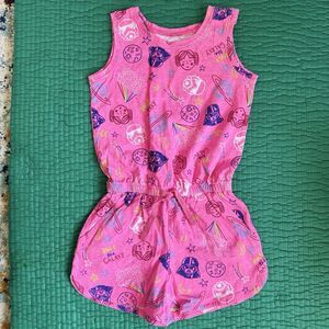 NEW Star Wars X Spotted Zebra Girls Pink Romper Size XS 4-5 Rule The Galaxy Rare
